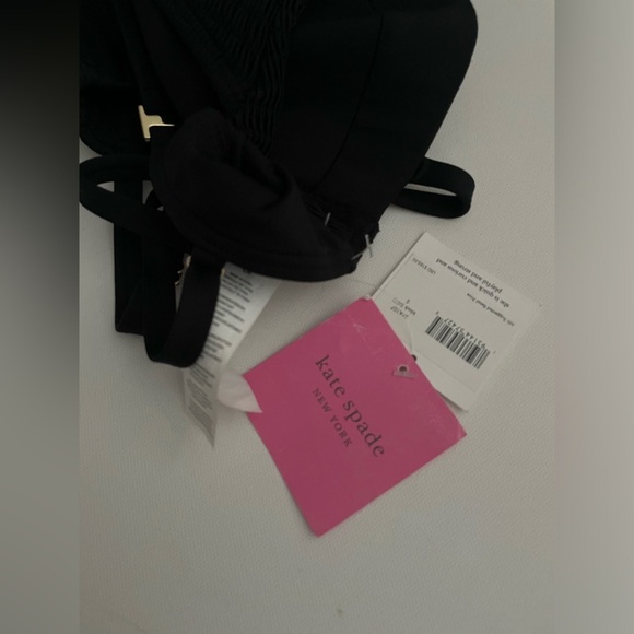 Kate Spade New York Smocked Underwire One Piece Swimsuit Solid Black S Small - Picture 3 of 7